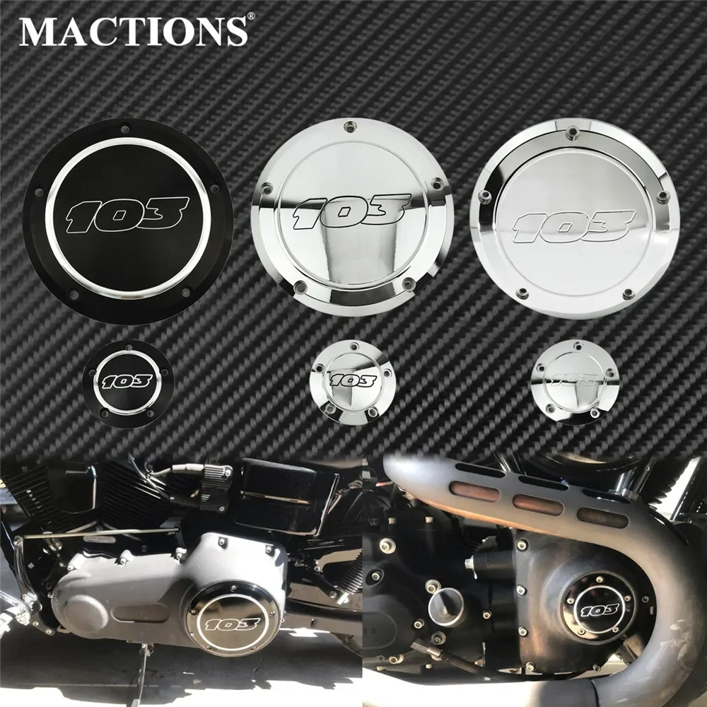 Motorcycle 103 Derby Timing Engine Clutch Side Cover Black/Chrome For Harley Touring Dyna Softail Electra Glide Street Bob FLHX