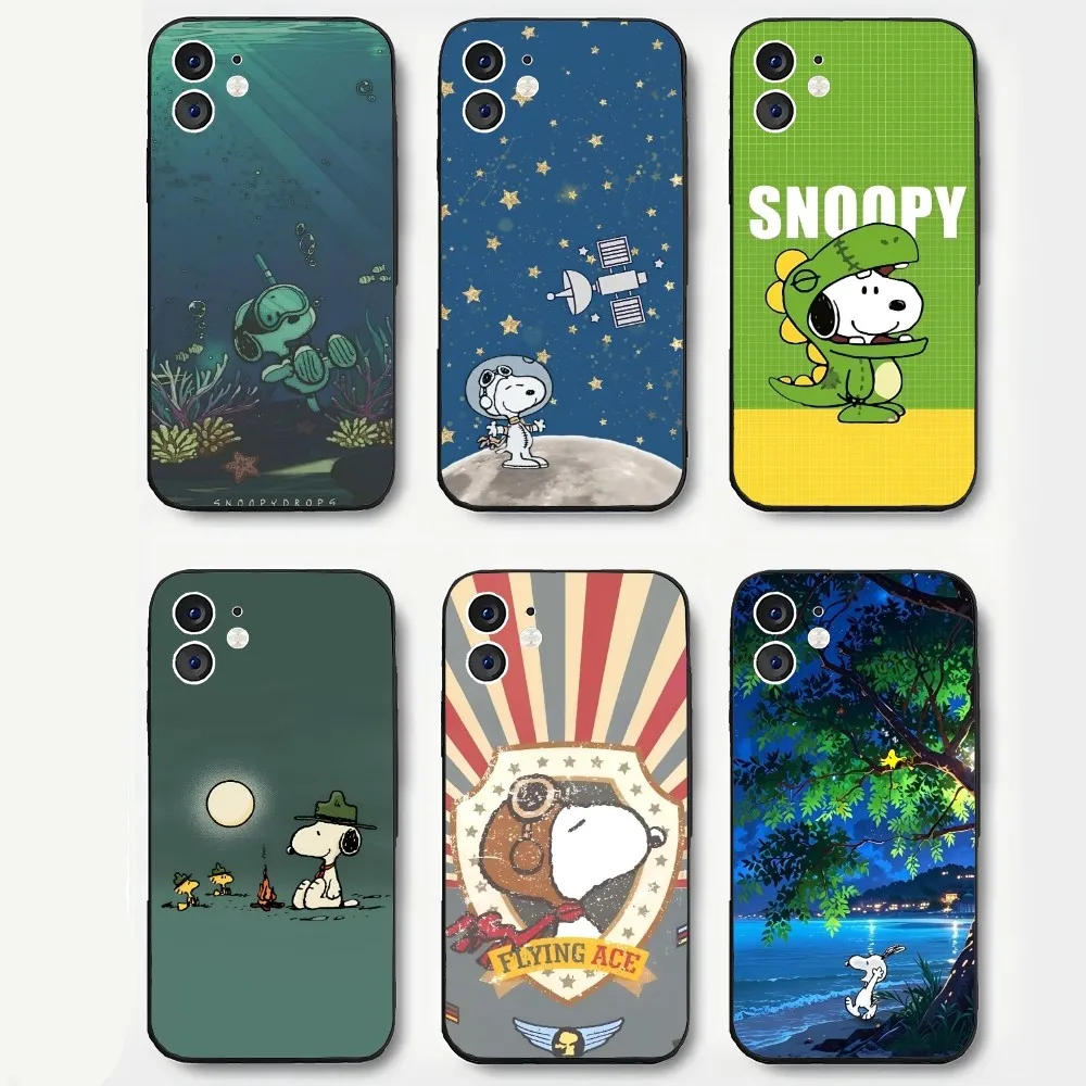 

Чехол для телефона EPC Snoopy Anime, мягкий силиконовый чехол для iPhone 16, 15, 14, 13, 12, 11 Plus Pro Max Plus