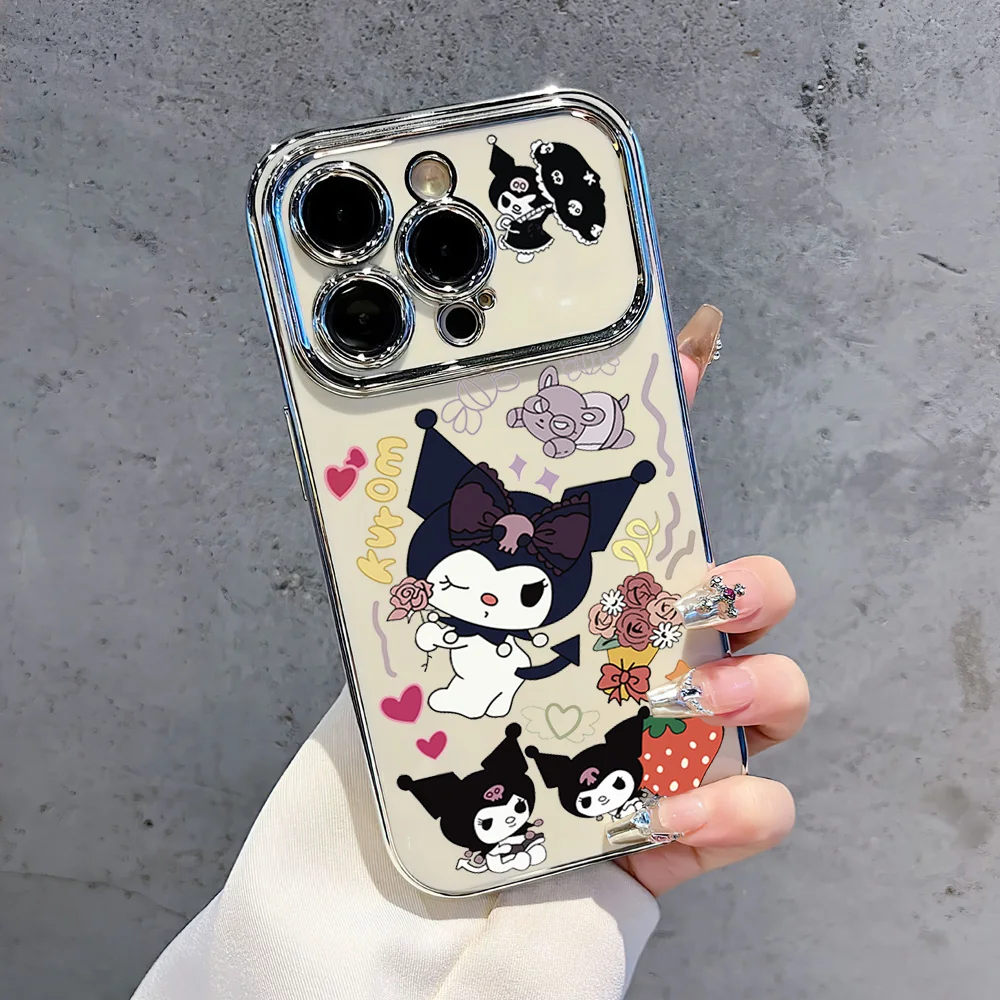 MINISO Sanrio Kuromi Kawaii Electric Ferry Large Window Phone Case For Samsung A22 A23 A32 A51 A20 4G 5G Shell