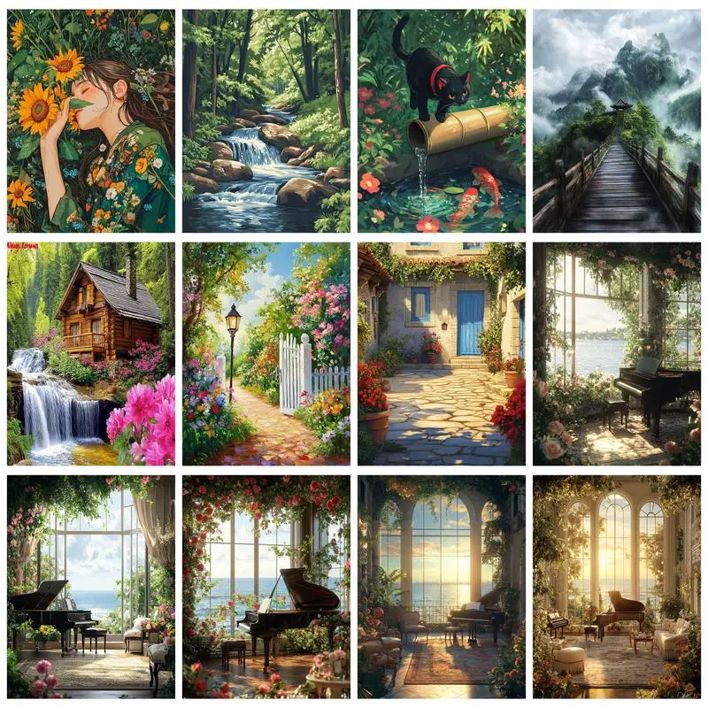 

PhotoCustom Diy Paintings By Numbers Kits Beautiful Woman Acrylic Paint By Numbers Modern Wall Home Decoration Gfit