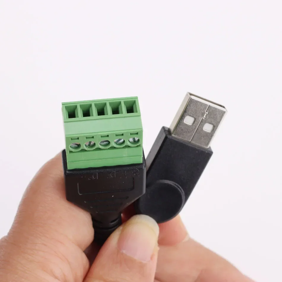 100 قطعة USB 2.0 ذكر إلى 5Pin أنثى الترباس برغي موصل كابل مع درع محطة التوصيل لحام سلك محول