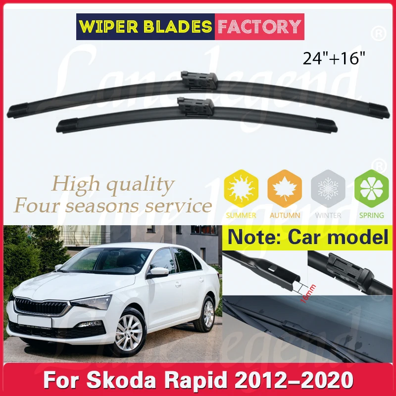 

Car Wiper Blade For Skoda Rapid 2012 - 2020 2019 2018 2017 2016 Windshield Windscreen Front Window Blades 24"16" Car Accessories