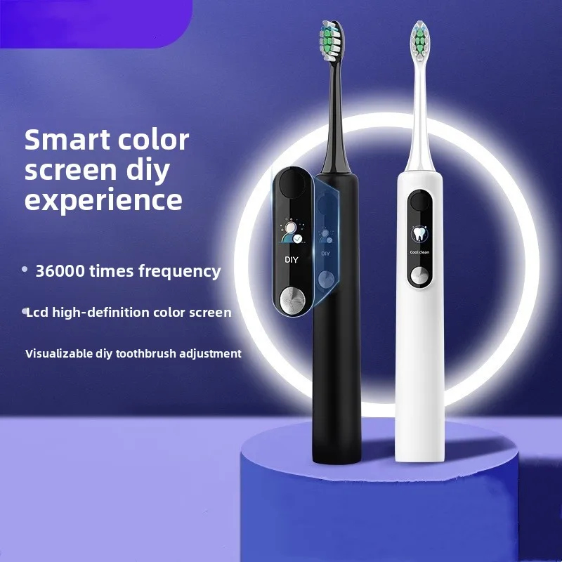 

Электрическая зубная щетка с умным экраном, перезаряжаемая, полностью автоматическая, с мягкой щетиной, домашний подарочный набор для мужчин и женщин