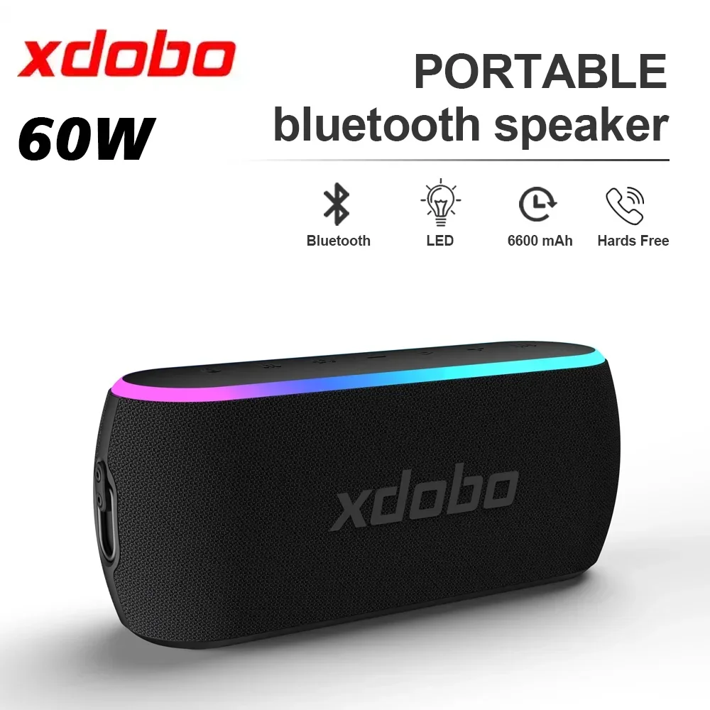 XDOBO X8 III 60W RGB Light Bluetooth Speaker Wireless Column TWS Stereo Subwoofer Sound Box Support Power Bank Function