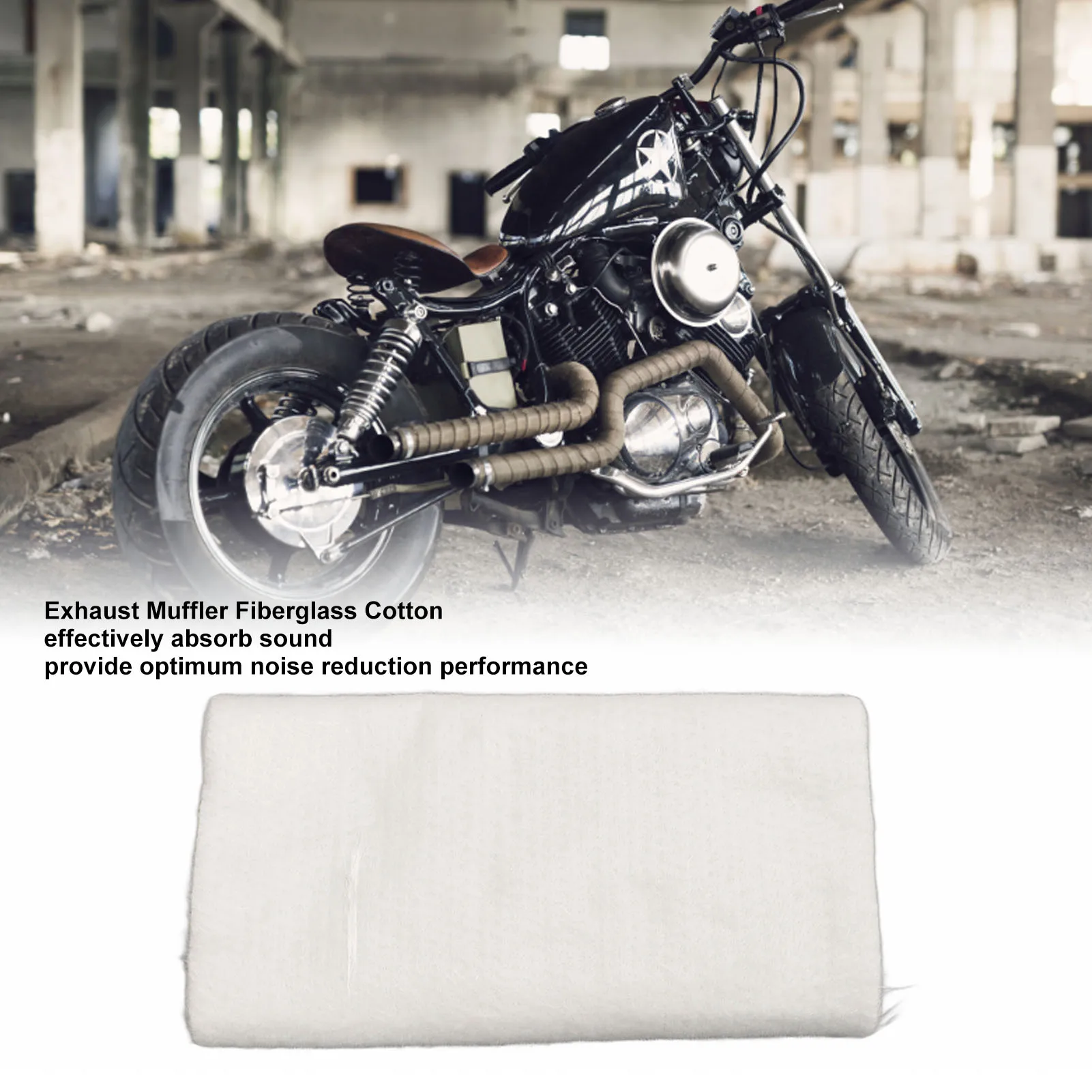 Auspuffschalldämpfer, Fiberglas-Baumwolle, Motorrad-Auspuffrohr, Schalldämpfer, Baumwolle, Fiberglas, 35 x 25 cm, schallabsorbierendes Verpackungstuch