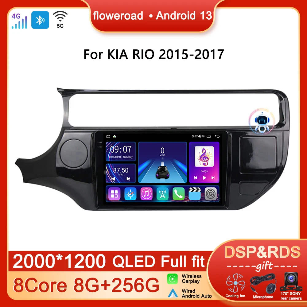 

Head Unit Carplay Auto Android For KIA RIO 2015 2016 2017 Car Radio Multimedia Player Video Navigation GPS Touch Screen DSP WIFI