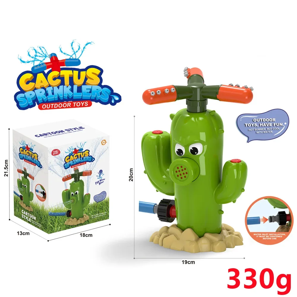 Water Spray Toy Cactus Sprinkler Outdoor Backyard Garden Water Toys Summer Yard Cartoon Splash Sprinkler Baby Bath Toy for Kids