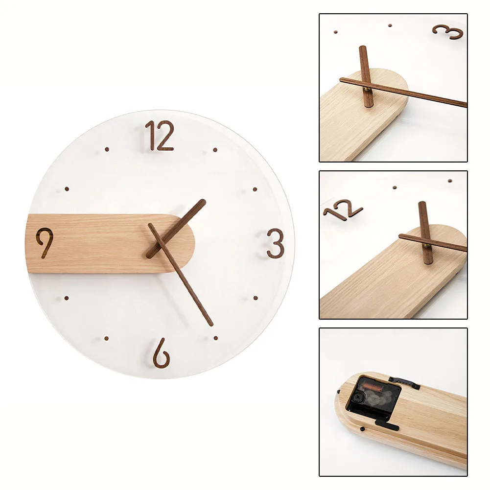 Stylish Black Walnut Wood Wall Clock for Nordic Minimalist Silent Quartz Clock 12in Diameter Enhance Your Home Decor
