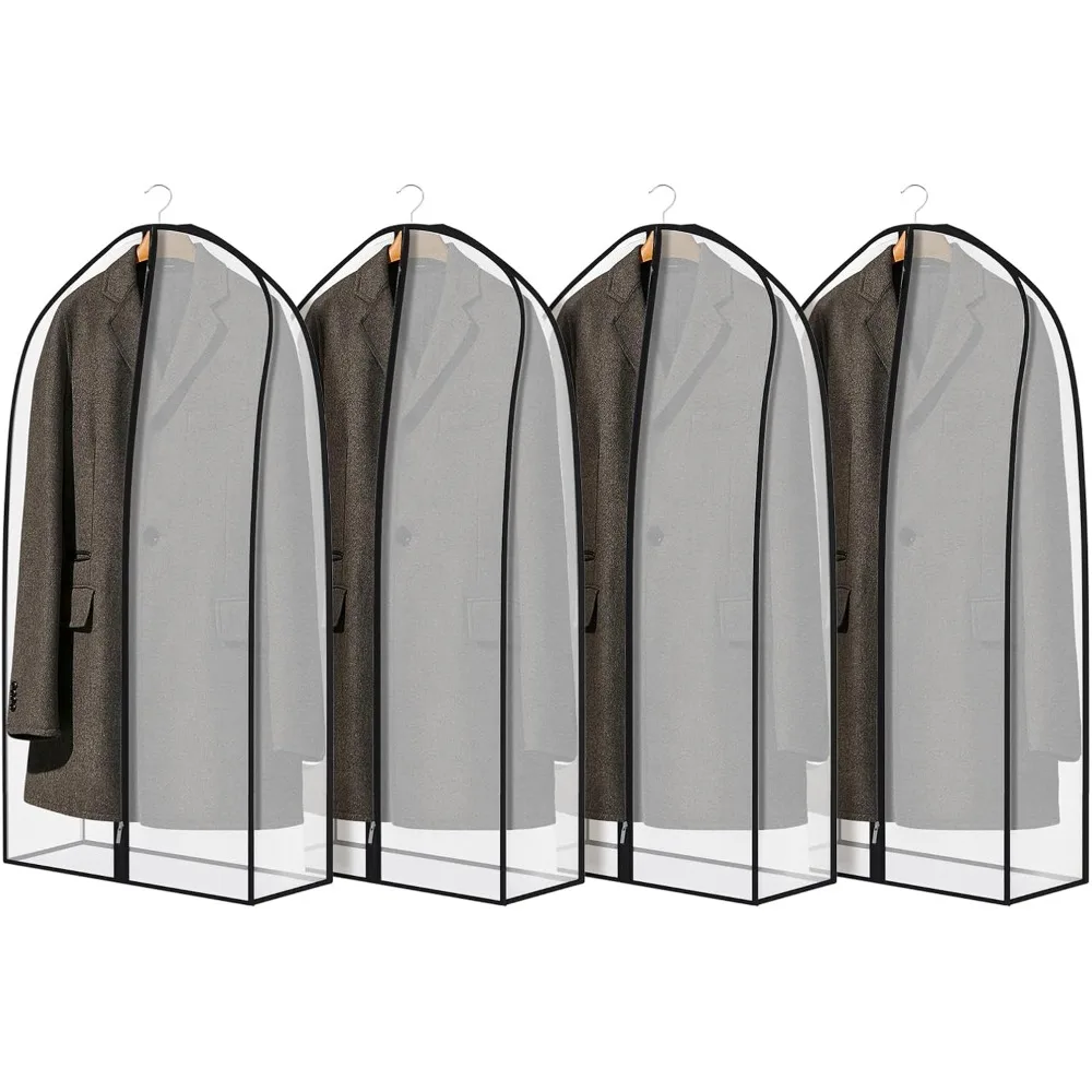 

Breathable Garment Bags for Leather Coats and Suits - 43 Inch Hanging Dust Covers for Closet Storage