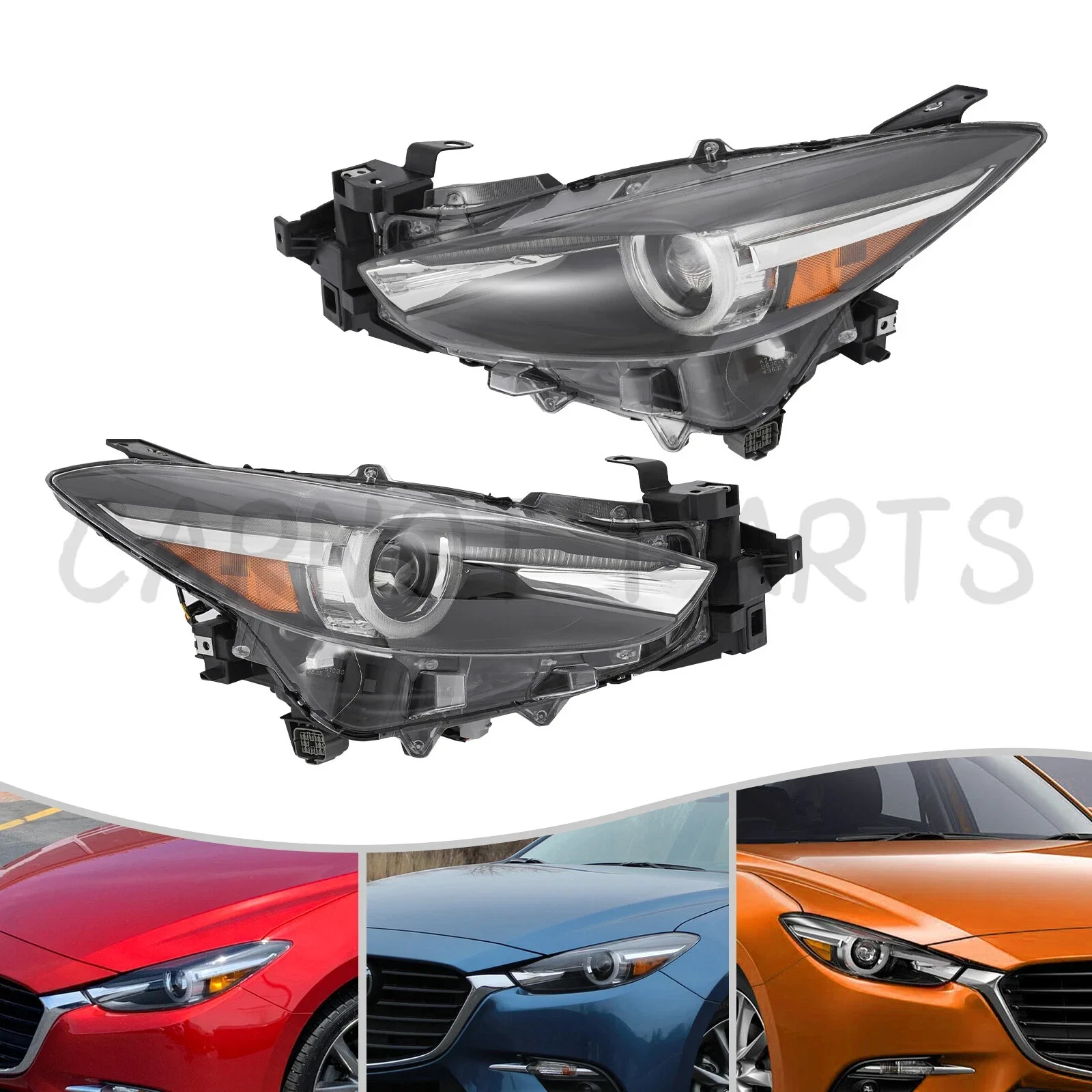 

1 шт. новинка для 2017-2018 Mazda 3 светодиодные фары в сборе с прозрачными линзами, светодиодные фары, черный корпус, фары с лампочками со светодиодной подсветкой DRL