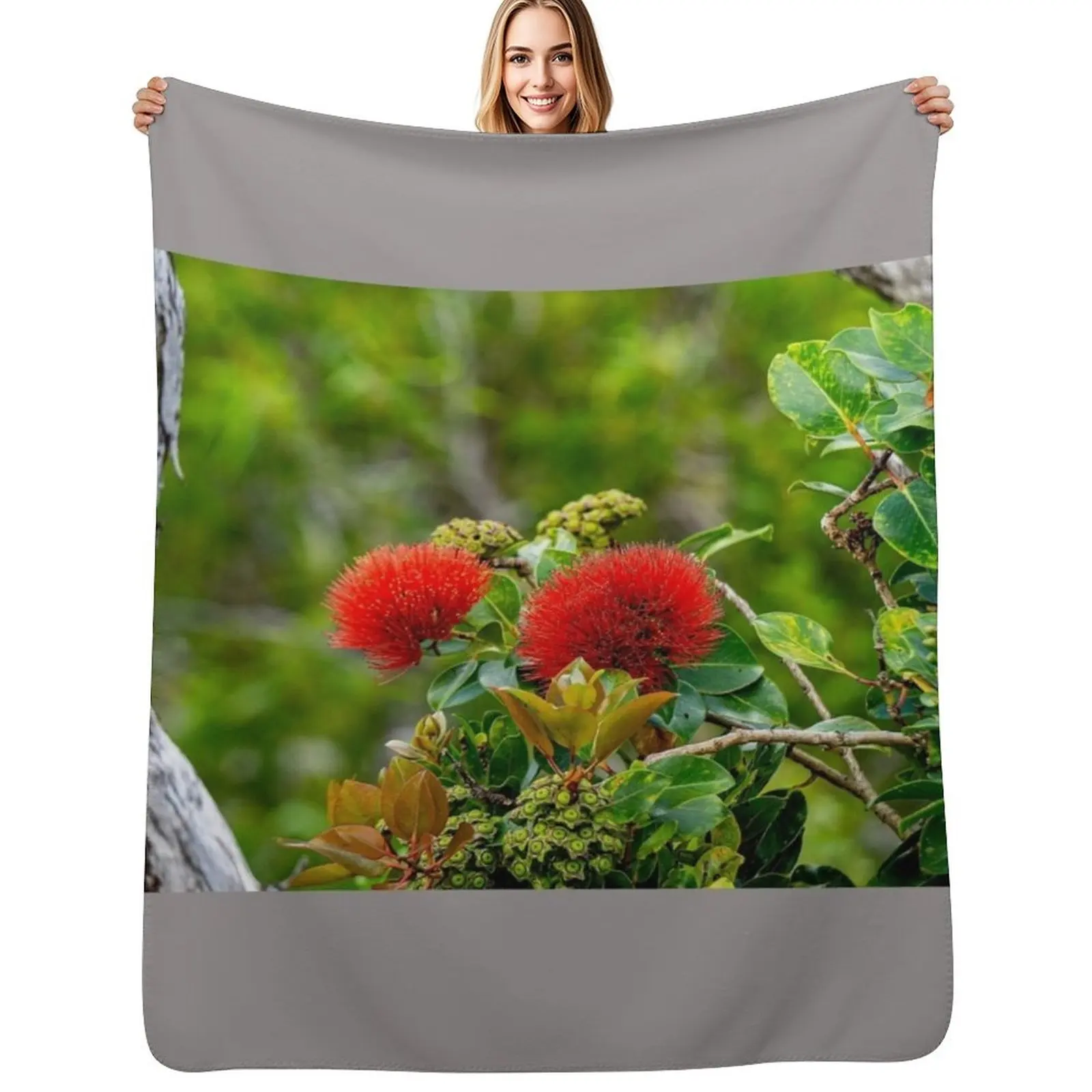 Lehua Twice Throw Blanket Color Fast Cozy Throw Blanket