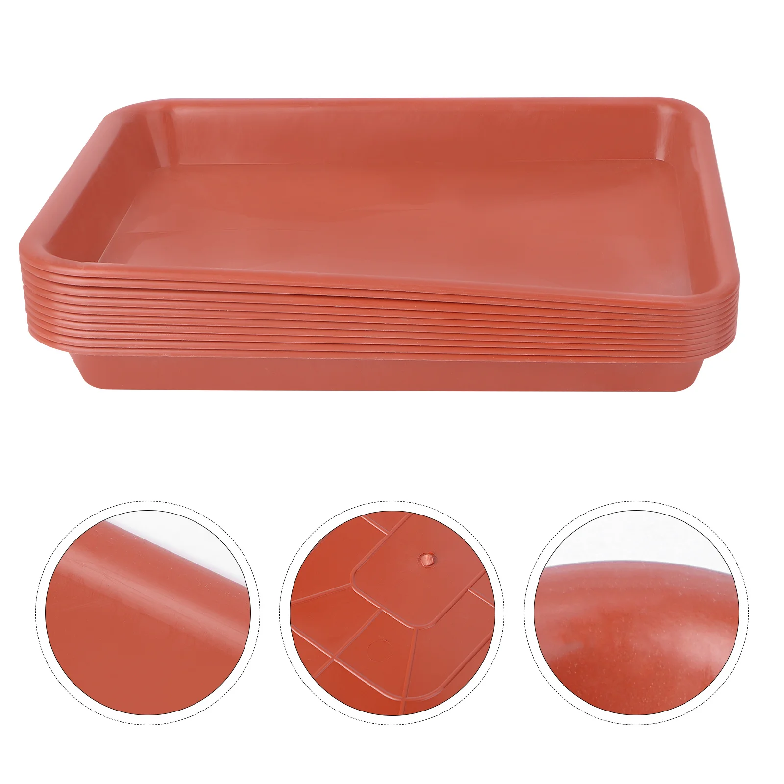 

10Pcs Durable Oblong Plant Pot Tray High Class Material Waterproof Saucer Indoor Outdoor Gardening Essential Plant Pot Tray