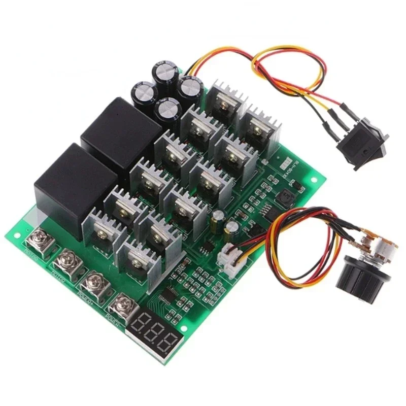 60A 10-55V Digital display PWM speed controller module forward reversal 0~100% adjustable DC motor 12V 24V 36V 48V MAX 100A