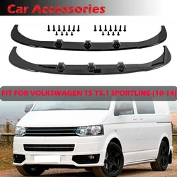 Rhyming Front Bumper Splitter Lip Spoiler Gloss Black/Carbon Fibre For Volkswagen VW T5 T5.1 Sportline 2010-2014 Car Accessories