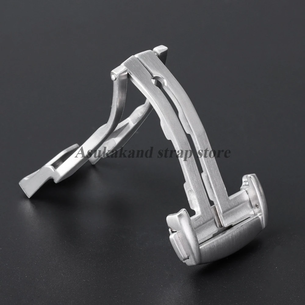 20 مللي متر ماتي مصقول الفولاذ المقاوم للصدأ حزام مشبك ساعة لساعة أوميغا الفرقة للطي المشبك المعدني لزر الفرقة الجلدية سيليكون