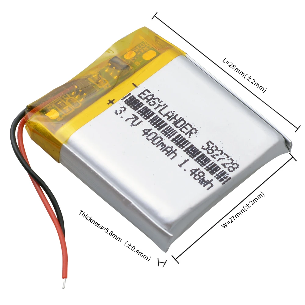 582728 3.7V 400mAh akumulator litowo-polimerowy Li-ion bateria lipo dla Q50 G700S K92 G36 Y3 inteligentne zegarki dla dzieci mp3 582828