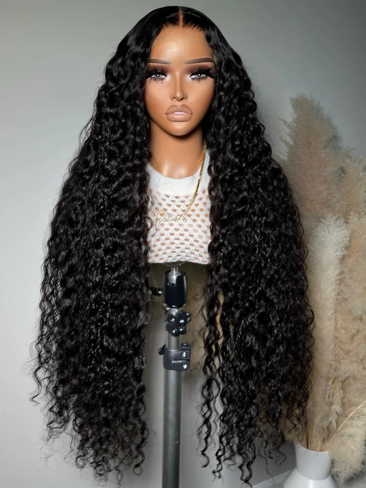 

32 34 40 Inch Deep Wave Curly Human Hair Wigs 100% Brazilian For Black Women Preplucked 250 Density 13x6 Hd Lace Frontal Wigs