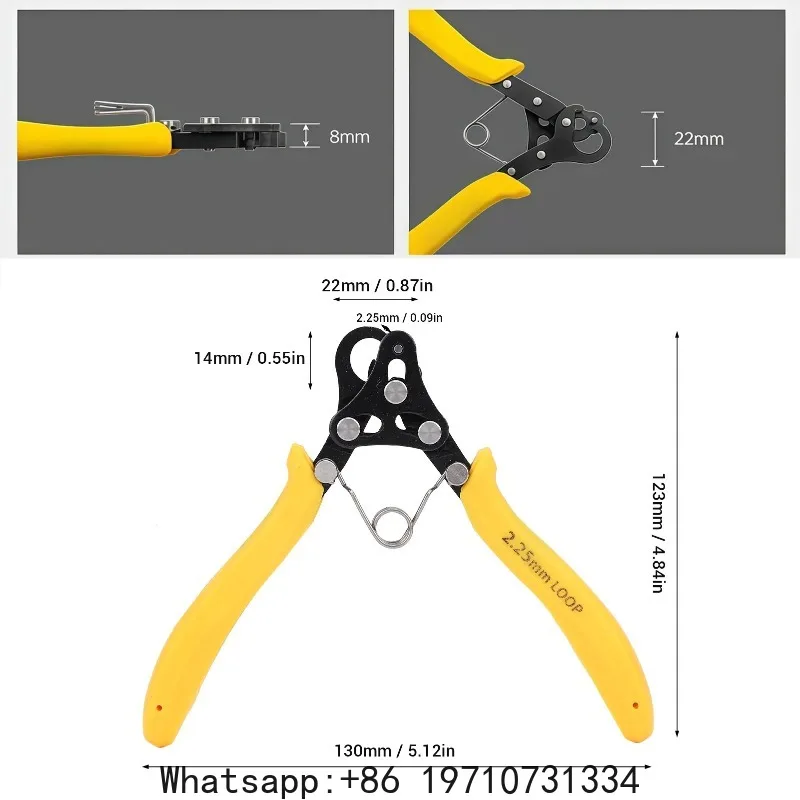 9 Pin Looping Pliers Looping Pliers Tool 2.25mm One Step Looper for 18-26 Gauges Craft Wire Golden Silver Copper Iron Winding view 3