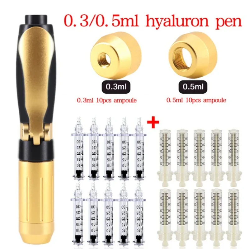 Stainless steel 0.3ml and 0.5ml clear pens Multi-purpose injector pens for face moisturizing and lip filling