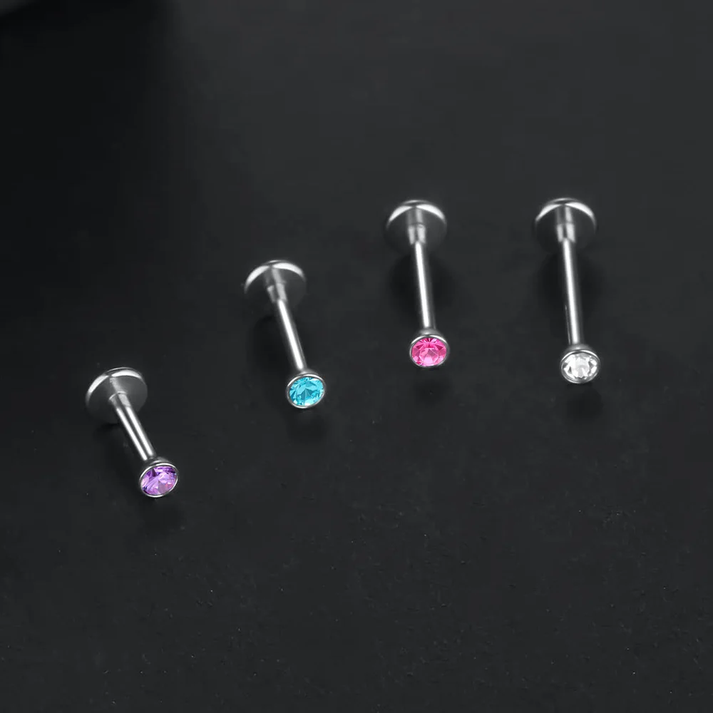 6 pz/lotto regalo di natale 16G cartilagine Tragus orecchini ASTM F136 titanio Piercing orecchio labbro Helix borchie lingua chiodo gioielli per il