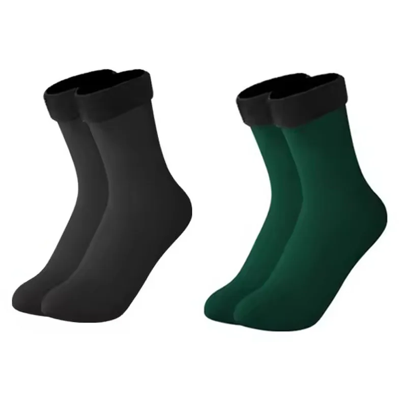 1-3 pares de calcetines cálidos de invierno para hombres y mujeres, calcetines cortos gruesos y cálidos, calcetines térmicos de lana de Cachemira, botas de terciopelo para nieve de nailon, suelo del hogar
