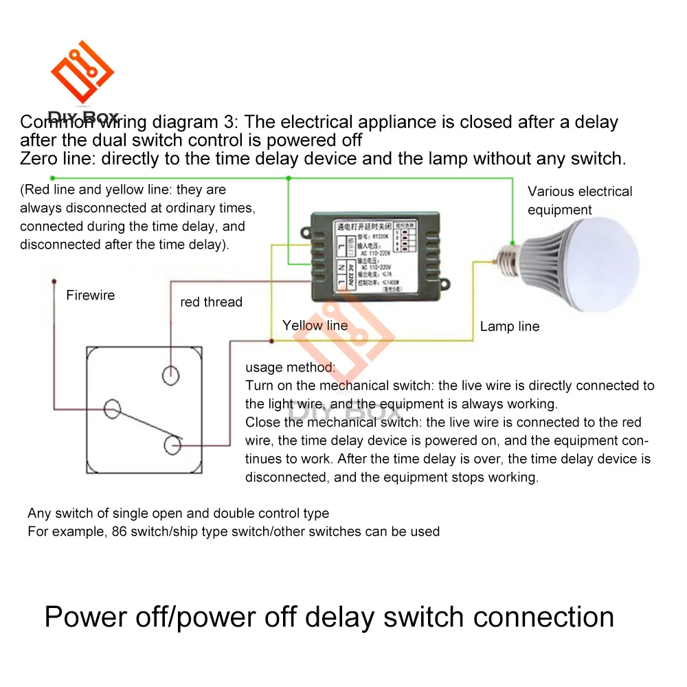 AC 110V 220V Power-ON Delay Relay Module Voltage Output Adjustable Switch Timer Delay Controller AC110-250V YS-RT220K