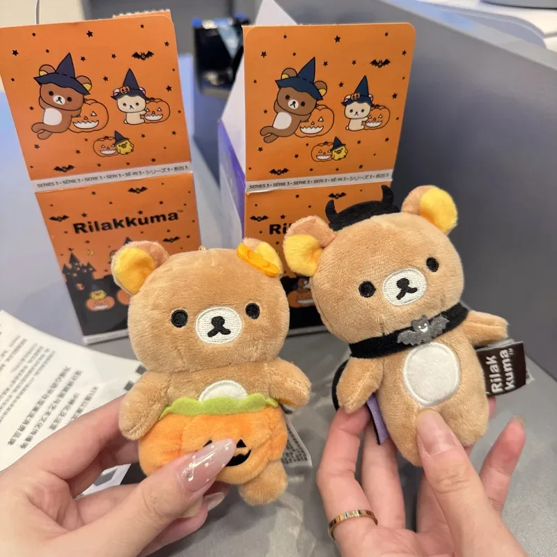 

New Genuine Rilakkuma Halloween Themed Plush Toy Blind Box Cute Bear Doll Bag Charm Anime Accessory Birthday Gift