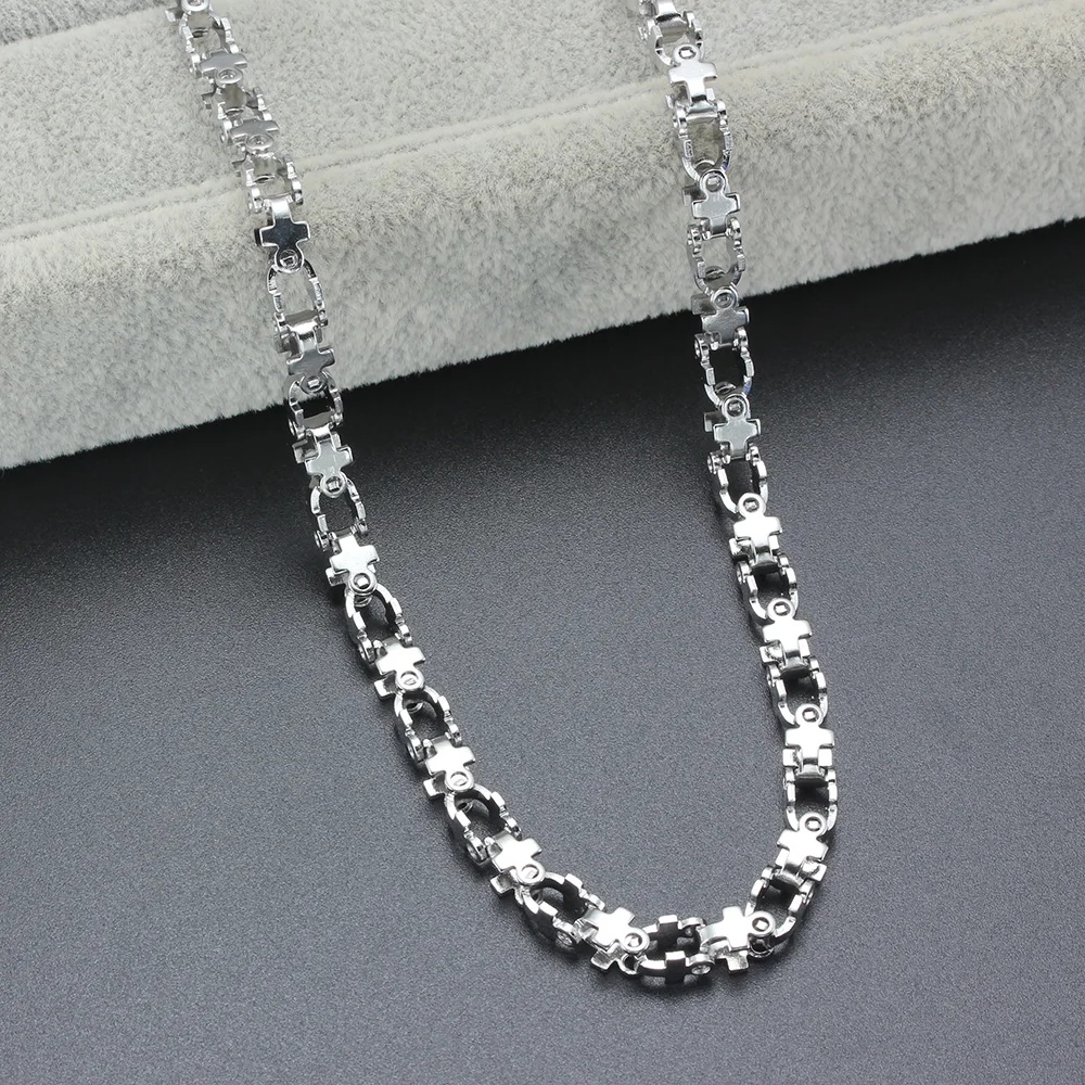 قلادة من الفولاذ المقاوم للصدأ للرجال والنساء ، قلادات الرقبة الفضية اللون ، الأزياء والمجوهرات ، هدية الحزب ، طول 16 ، 20 بوصة