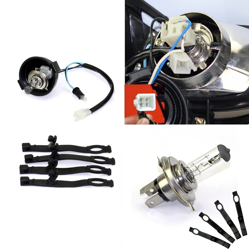 Dirtbike Supermoto Lighting Assembly Motorcycle Headlight Blubs Red Enduro For Yamaha Honda CRF 80F 100F 125 150 230 250R 450R