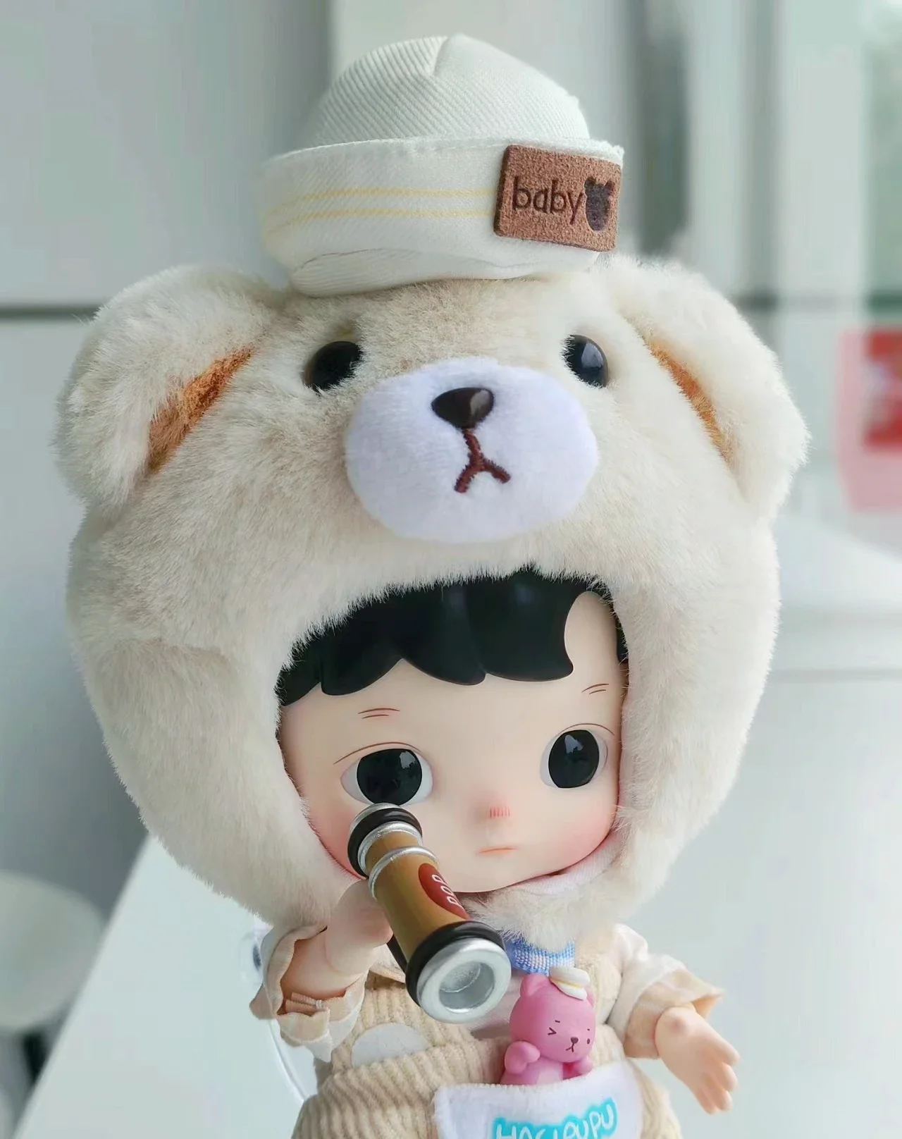 Haci Captain Bear BJD Doll Figure XMAS HACI Puppet Brown Bear Plush Cloth Body Moveable Toy Cute