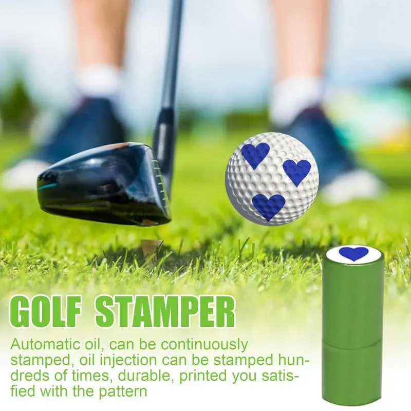 Ink Stamp For Golf Balls Self-Inking Ball Stamper Waterproof Golf Ball Marking Tool Golf Ball Marker Golf Accessories Golf Balls