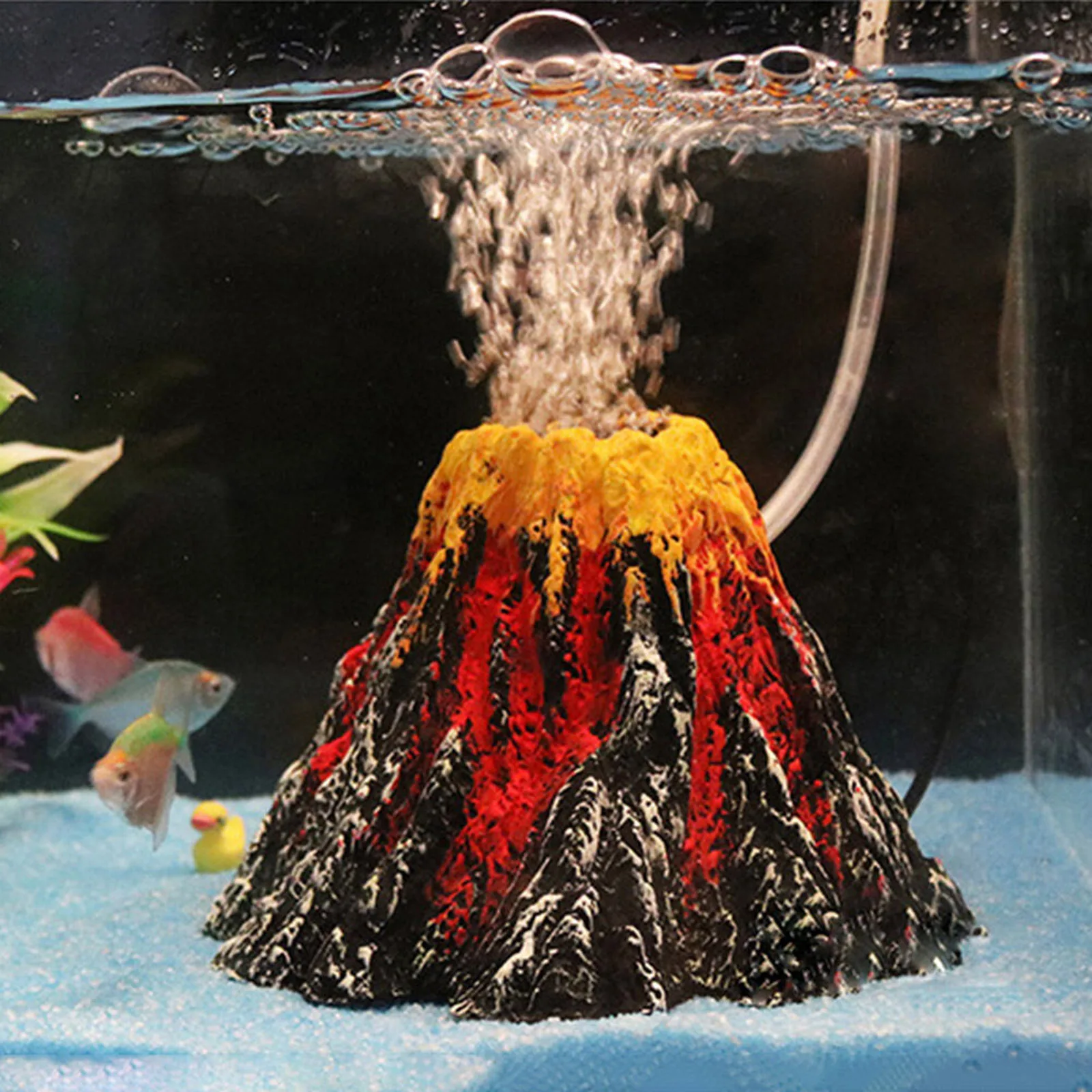 Resin Simulated Volcano Building Aquarium Hiding Cave Resin Aquarium Decorations Fish Tank Decor Fake Volcanic Aquarium Decor