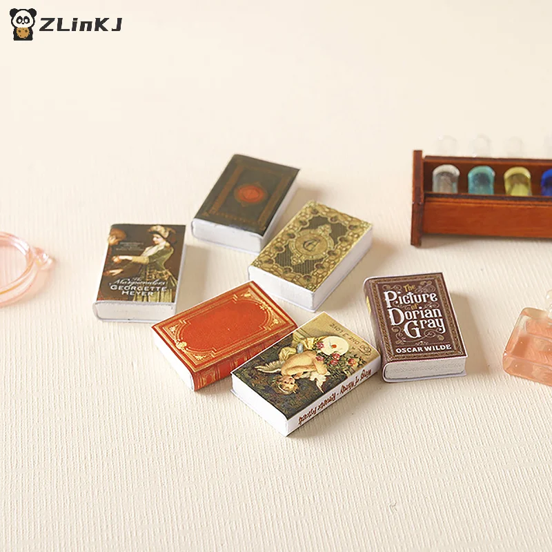 ▶ หนังสือจิ๋วสำหรับบ้านตุ๊กตา 6 ชิ้น ขนาด 1:12 หนังสือการ์ตูนขนาดเล็ก ของเล่นจำลองสำหรับเด็กเล่นบทบาทสมมติ อุปกรณ์เสริมบ้านตุ๊กตา