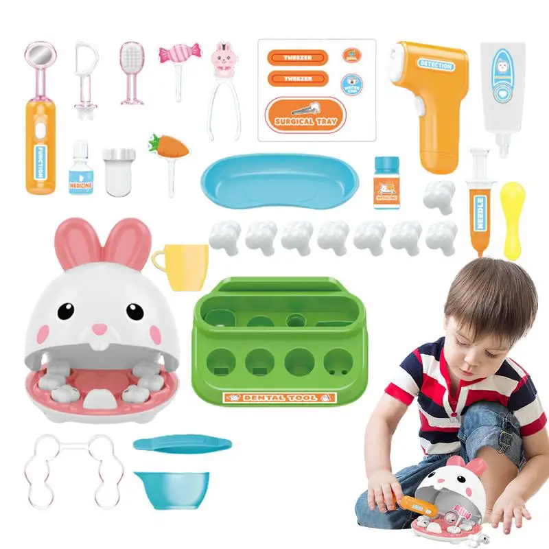 Dentist Playing House Toys Children Role Play Game Kit 3-5 Years Toddler Simulated Dentist Play Toy For Girls Kids Children