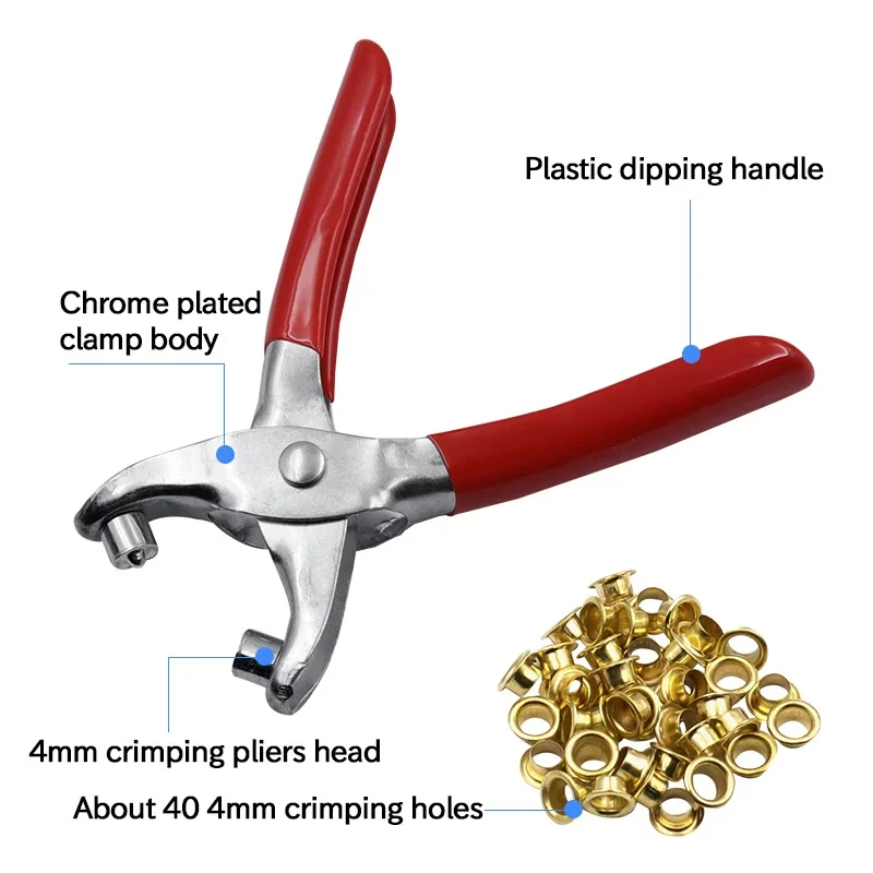 Tweeledig Gereedschap Grommet Oogje Tang Kit, Draagbare Doorvoertule/Perforator Handperskit Voor Leer/Riem/Schoenen/Doeken