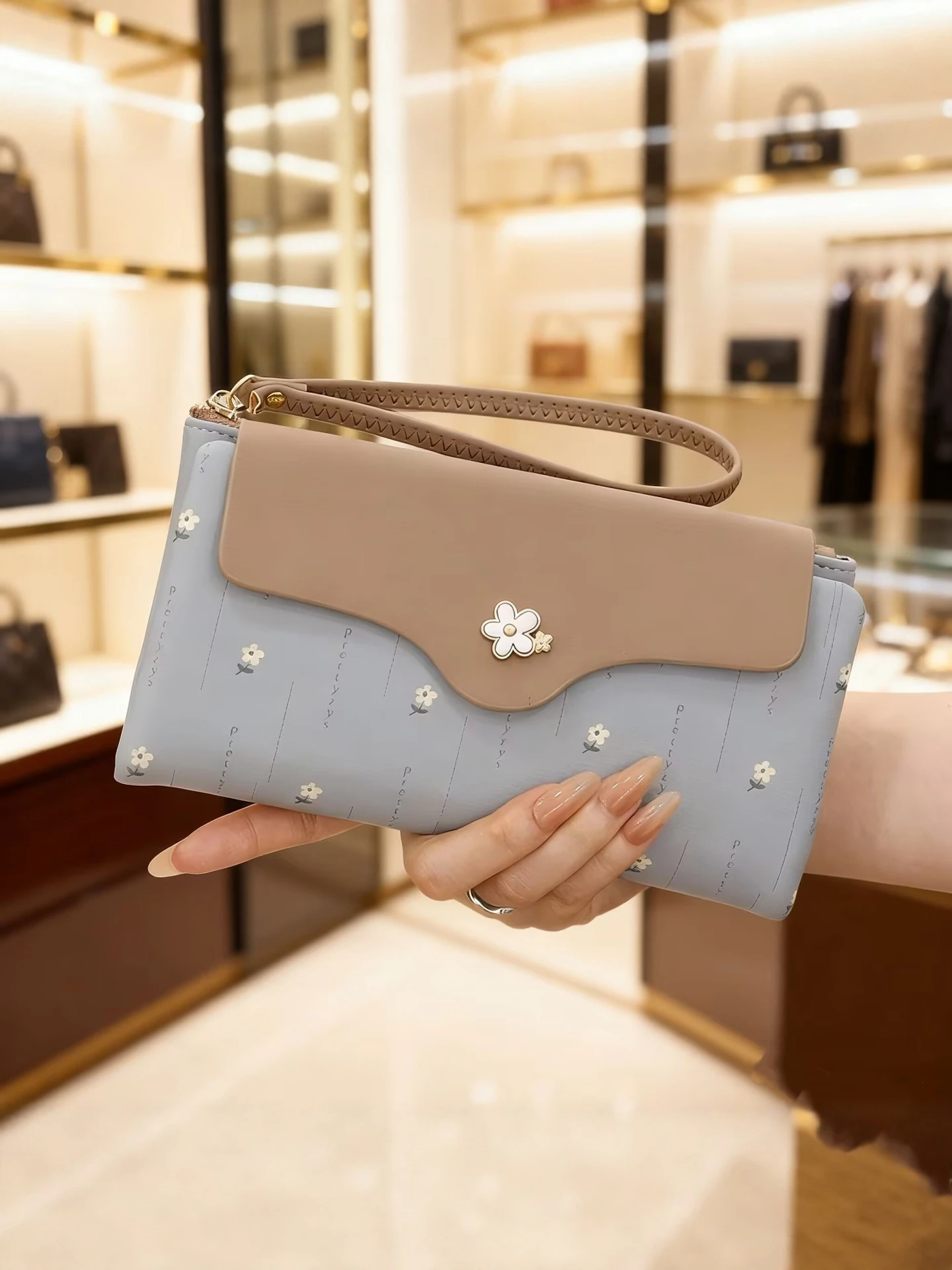 flower-ladies-long-wallet-fashion-color-block-handbag-large-capacity-multi-card-slot-money-clip-stylish-spring-bag