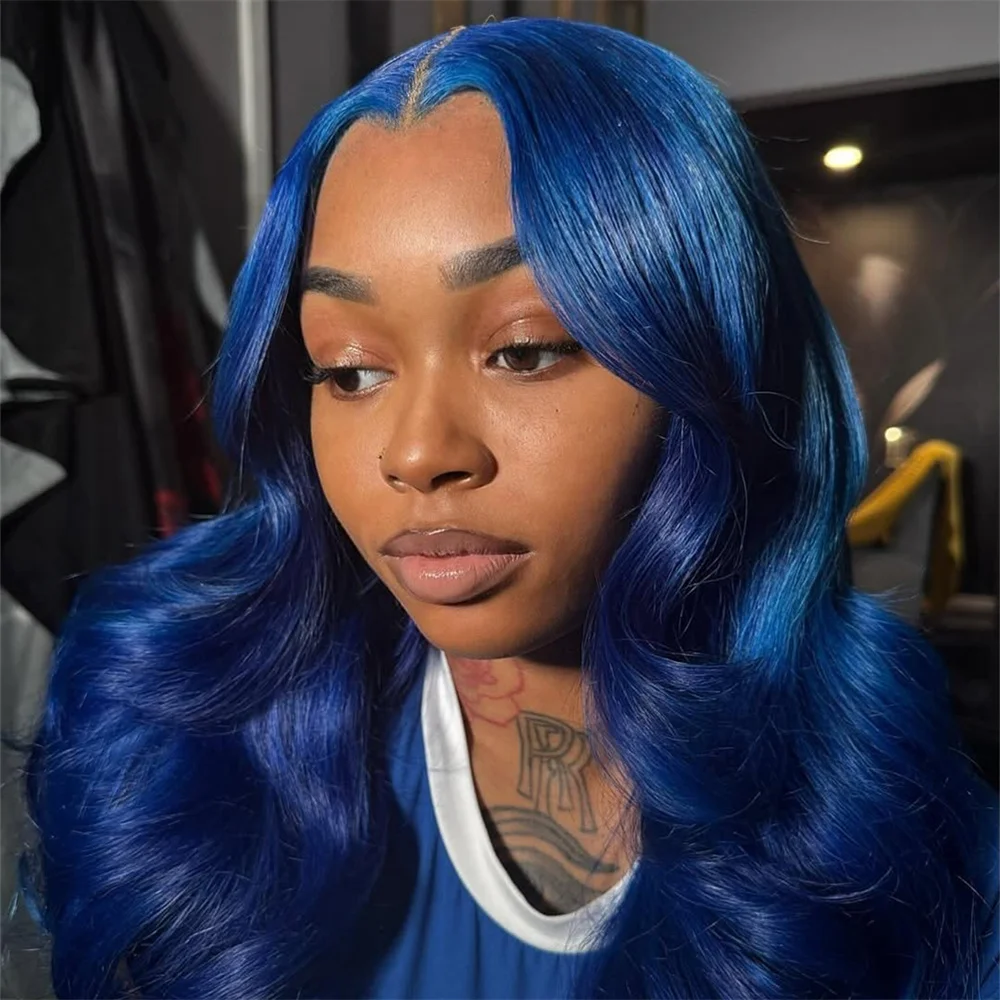 

13x6 Cyan Blue Lace Front Wig Body Wave Light Green Lace Front Wig Human Hair Pre Plucked Blonde 613 Lace Frontal Wigs For Women