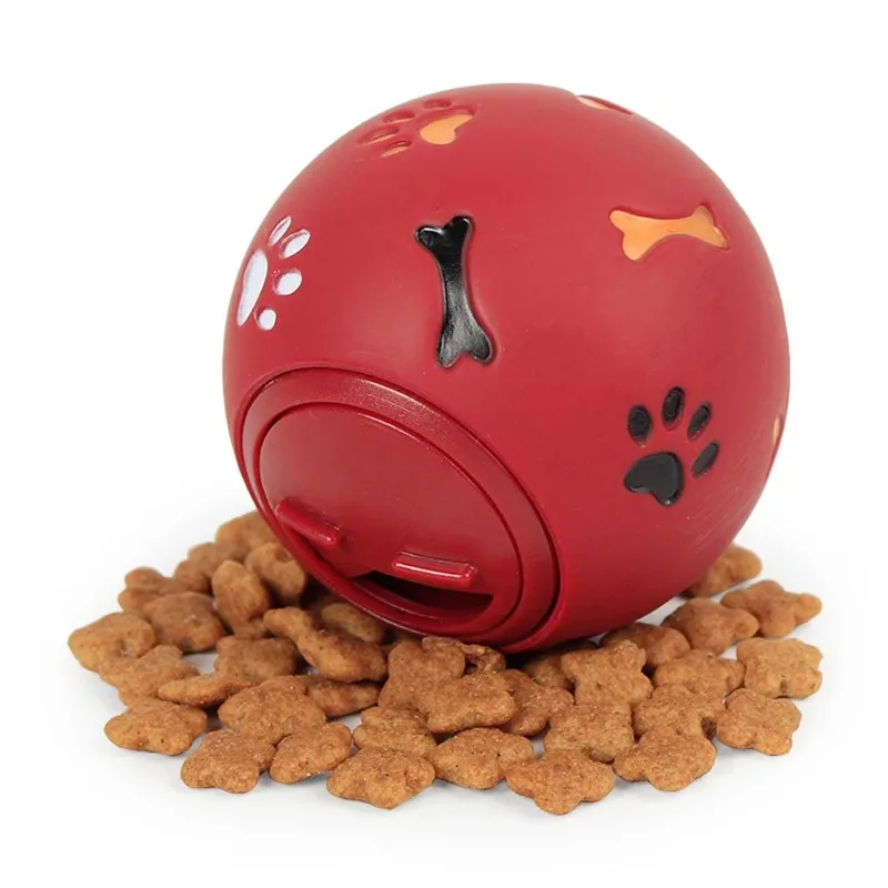 7.5/11/14cm Pet Ball Toys for Small Large Dogs Natural Rubber Chew Dispenser Leakage Food Play Ball Dog Teething Training Toy