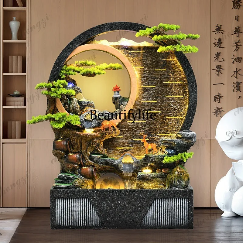 Water curtain wall, running water wall opens, gifts rockery running water screen circulating  landscape to attract wealth