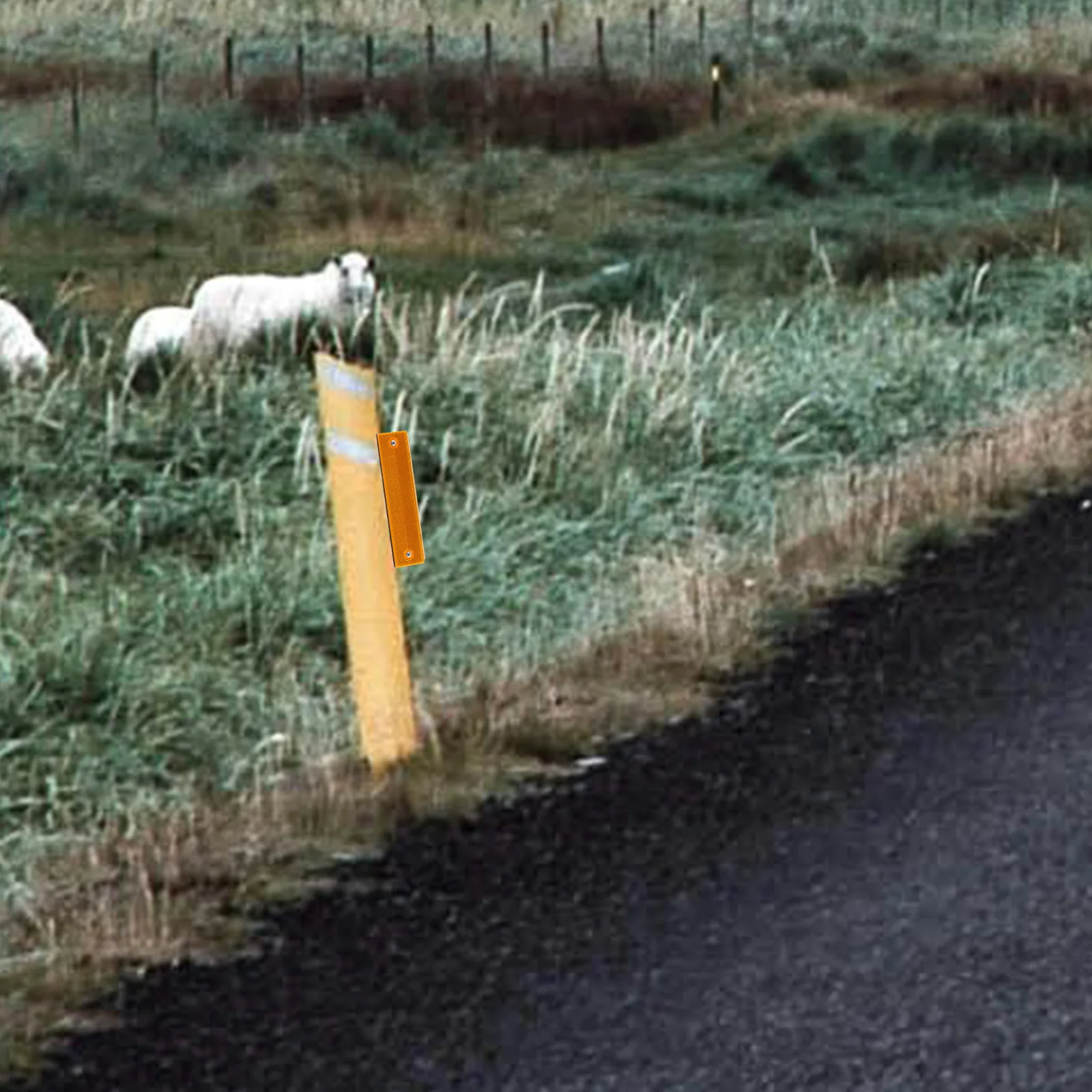 Marcadores reflectantes de advertencia de conducción, señal de guía de garaje de entrada, pavimento de carretera rectangular, 2 piezas