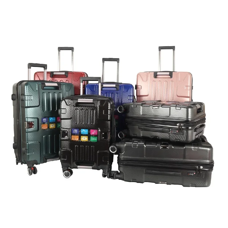 

Suitcase 3 pieces set 20/24/28 inch with Zipper Hardshell Lightweight TSA Lock Trolley Case PC Durable Hardside Luggage