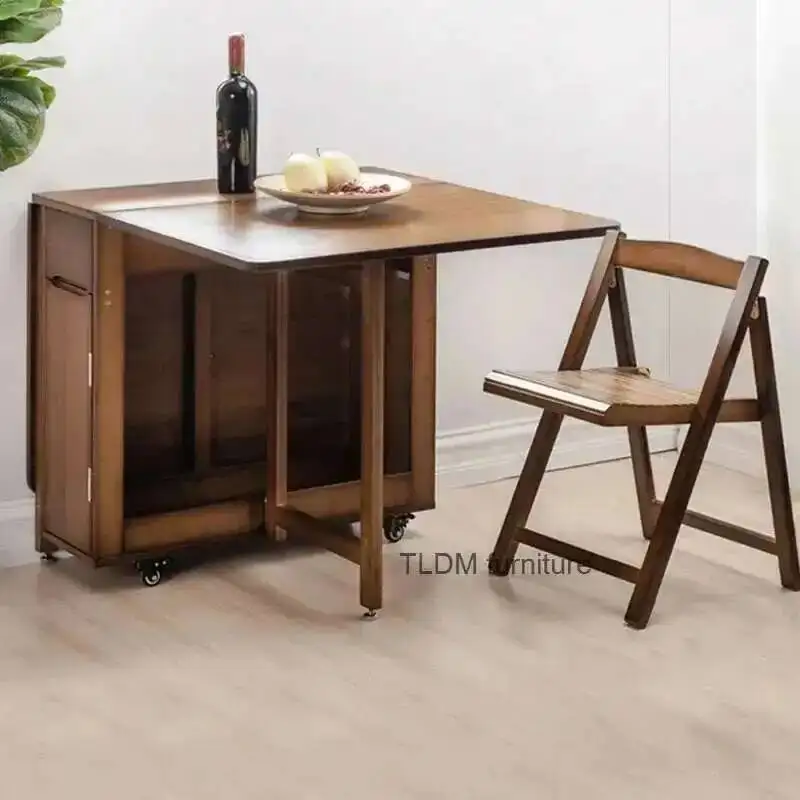 Folding Solid Wood Dining Tables Detachable Rectangular Dining Table Small Apartment Wall Dining Table Home Kitchen Table B