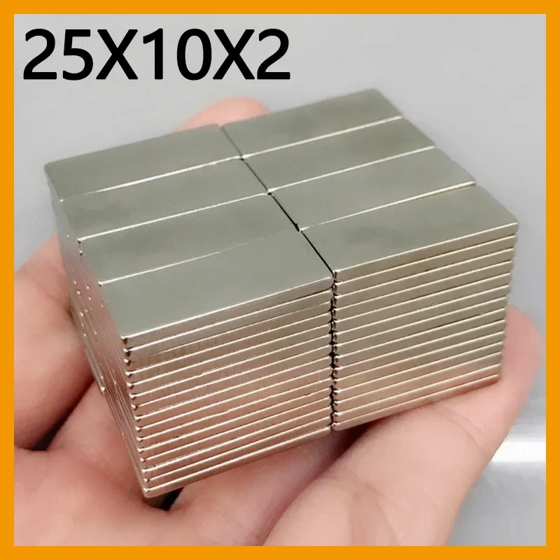 

5-200pcs 25x10x2mm Magnet Block Square Fridge Kitchen Garage Tool Office Refrigerator Whiteboard 25*10*2mm Accessory