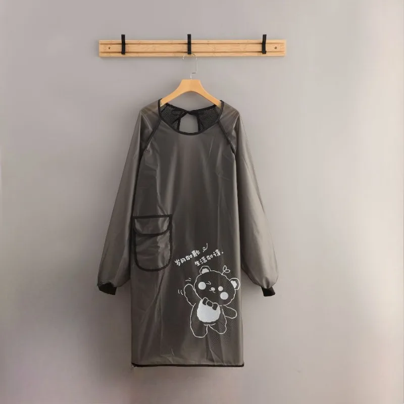 Waterproof Cartoon Girl Long Sleeve Smock Thick Wipeable Hand Apron Oil‑Proof Kids Painting Workwear