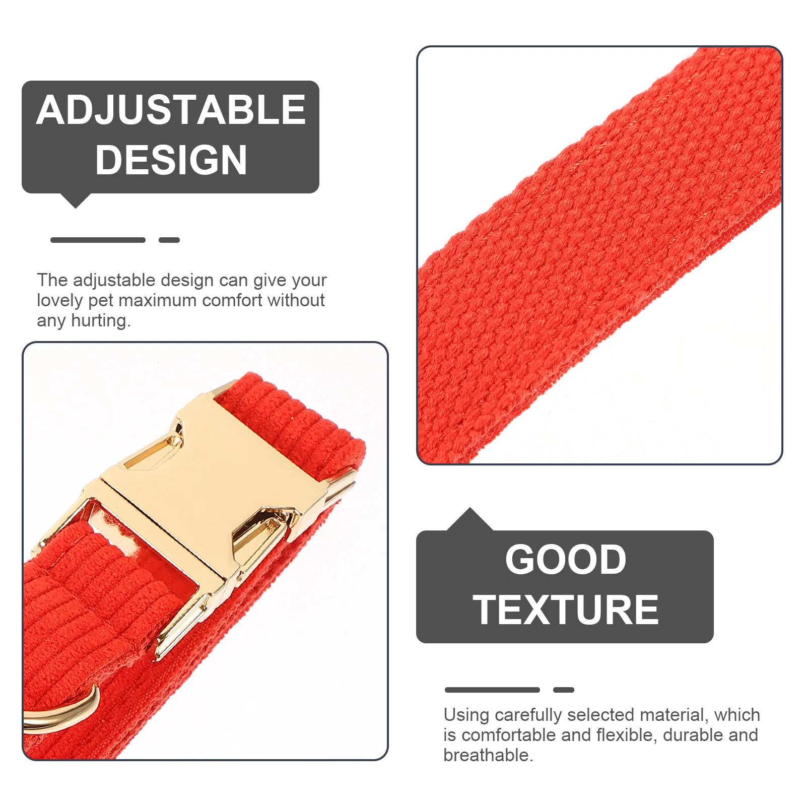

Adjustable Cloth Dog Collar Comfortable Breathable Pet Neckwear Durable Simple Design Collar For Small Medium Puppies Outdoor