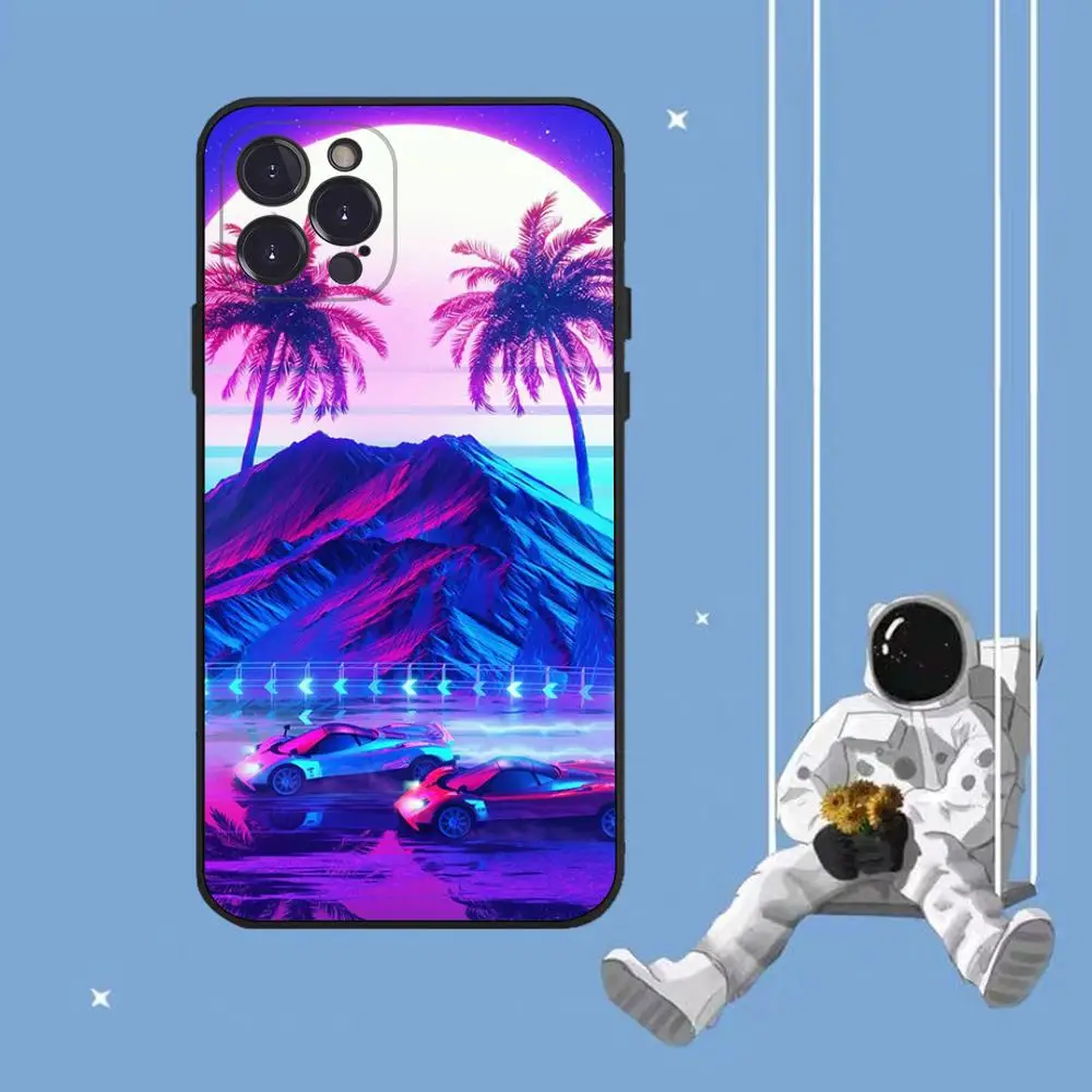 Synthwave Vaporwave Aesthetic Phone Case For iPhone 14 11 12 13 Mini Pro XS Max Cover 6 7 8 Plus X XR SE 2020 Funda Shell