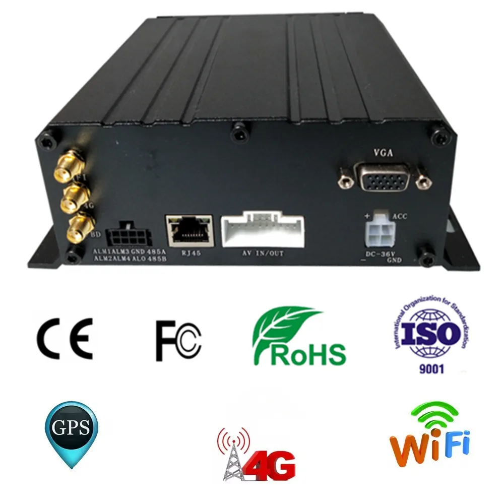 حافلة مدرسية مقطورة سيارة سيارة ، AHD P 4Ch HDD ، بطاقة SD ، GPS ، WiFi ، 4G DVR المحمول