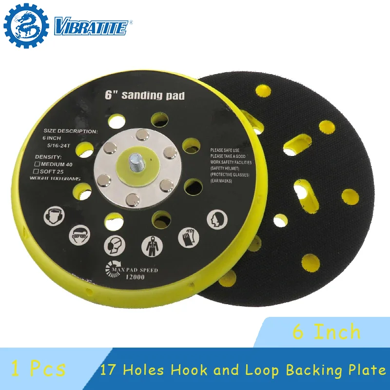 6 Inch 17 Holes Hook and Loop Sander Backing Plate 150mm Compatible With Festool RO1 ES150 ET2 ES150 ETS 150 For BO6030 & BO6040