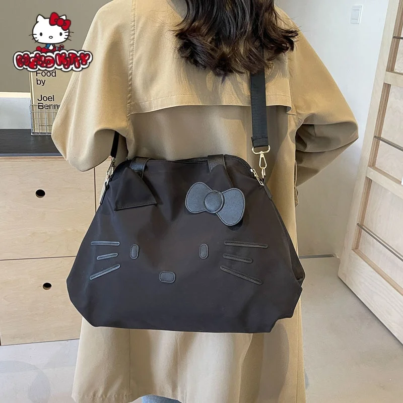 Kawaii Sanrio Hello Kitty Y2K Shoulder Bag cute Folding BigTravel Bag San Liou Casual HandbagCartoon Versatile Handbag Portable