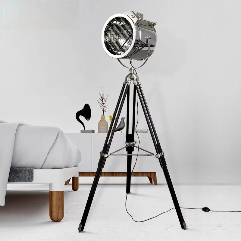 Stainless Steel Floor Lamp Creative Minimalist Floor Lamps Living Room Exhibition Hall Bedroom Lighting Light Fold Tripod Lights